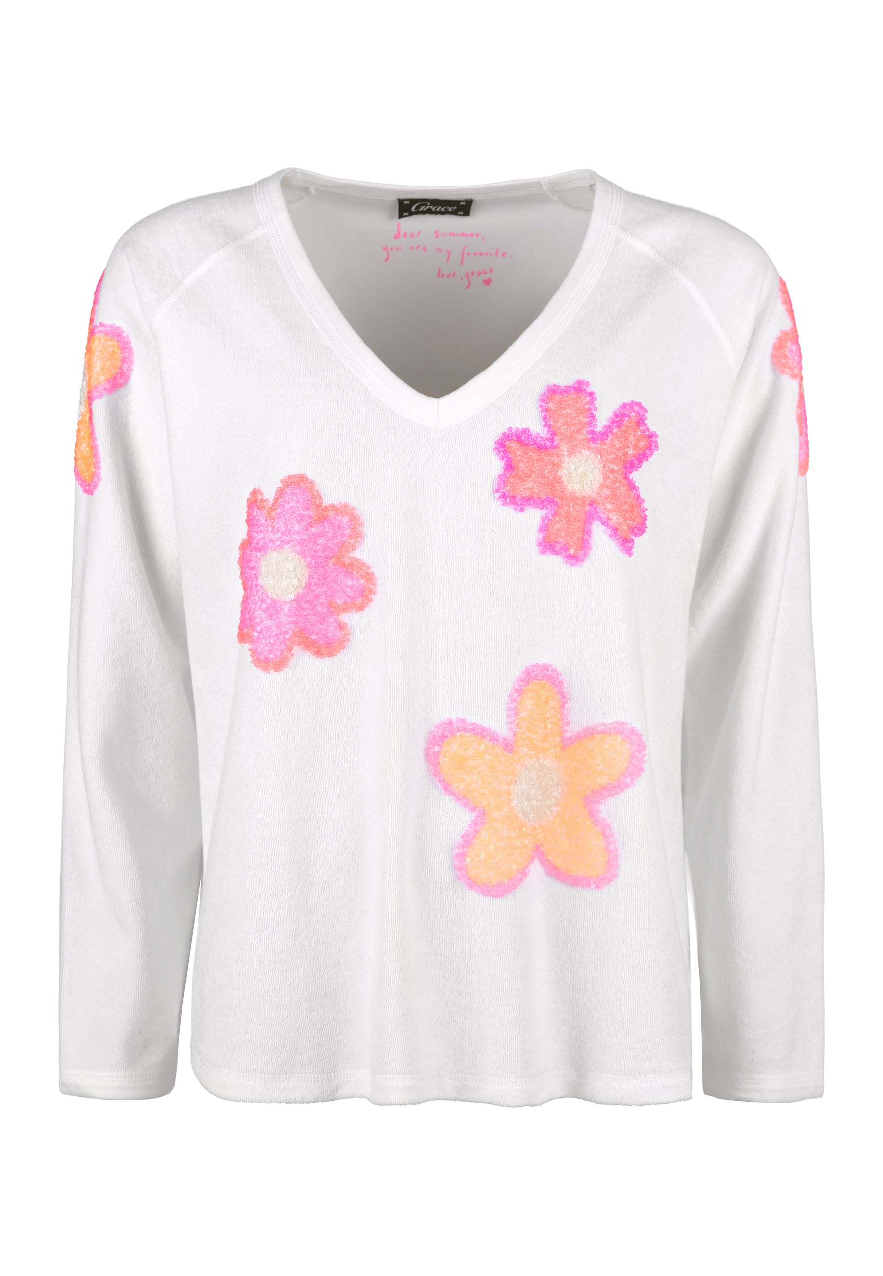 Grace Fashion Frottee Sweatshirt mit Pailetten