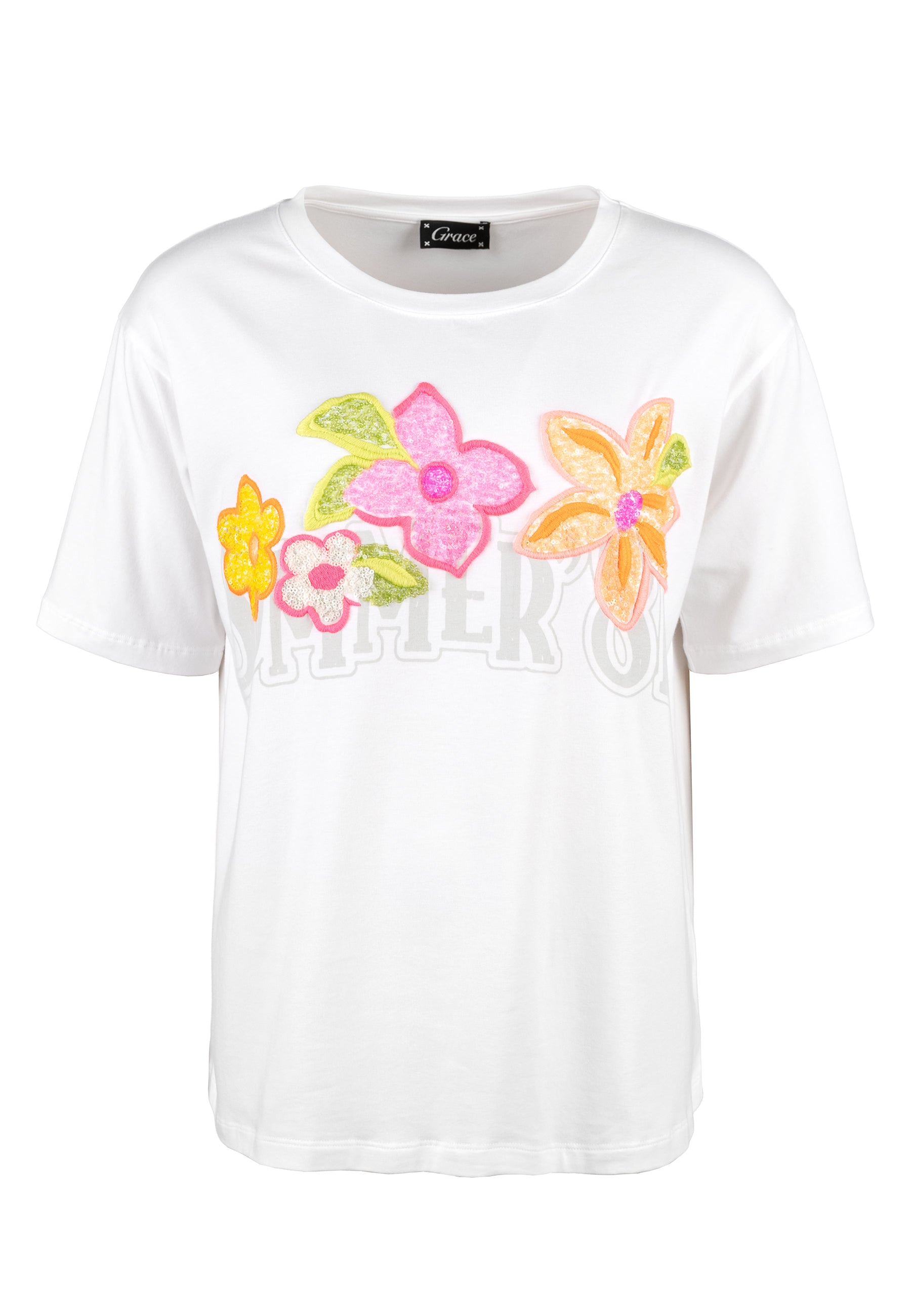 Grace Fashion T Shirt "SUMMER" weiß