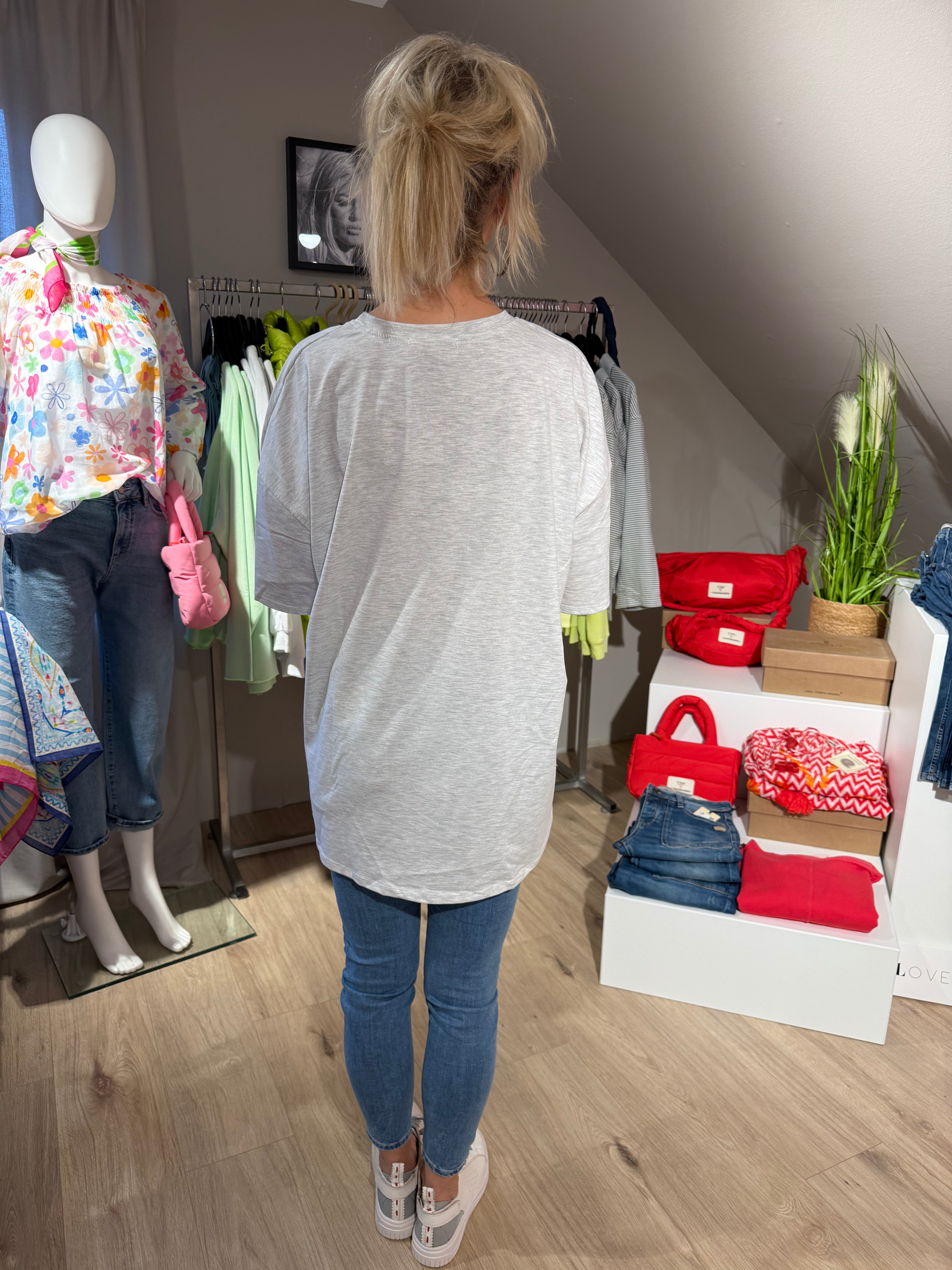 It-Pieces T-Shirt „BE THE REASON FOR SMILE TODAY" grau