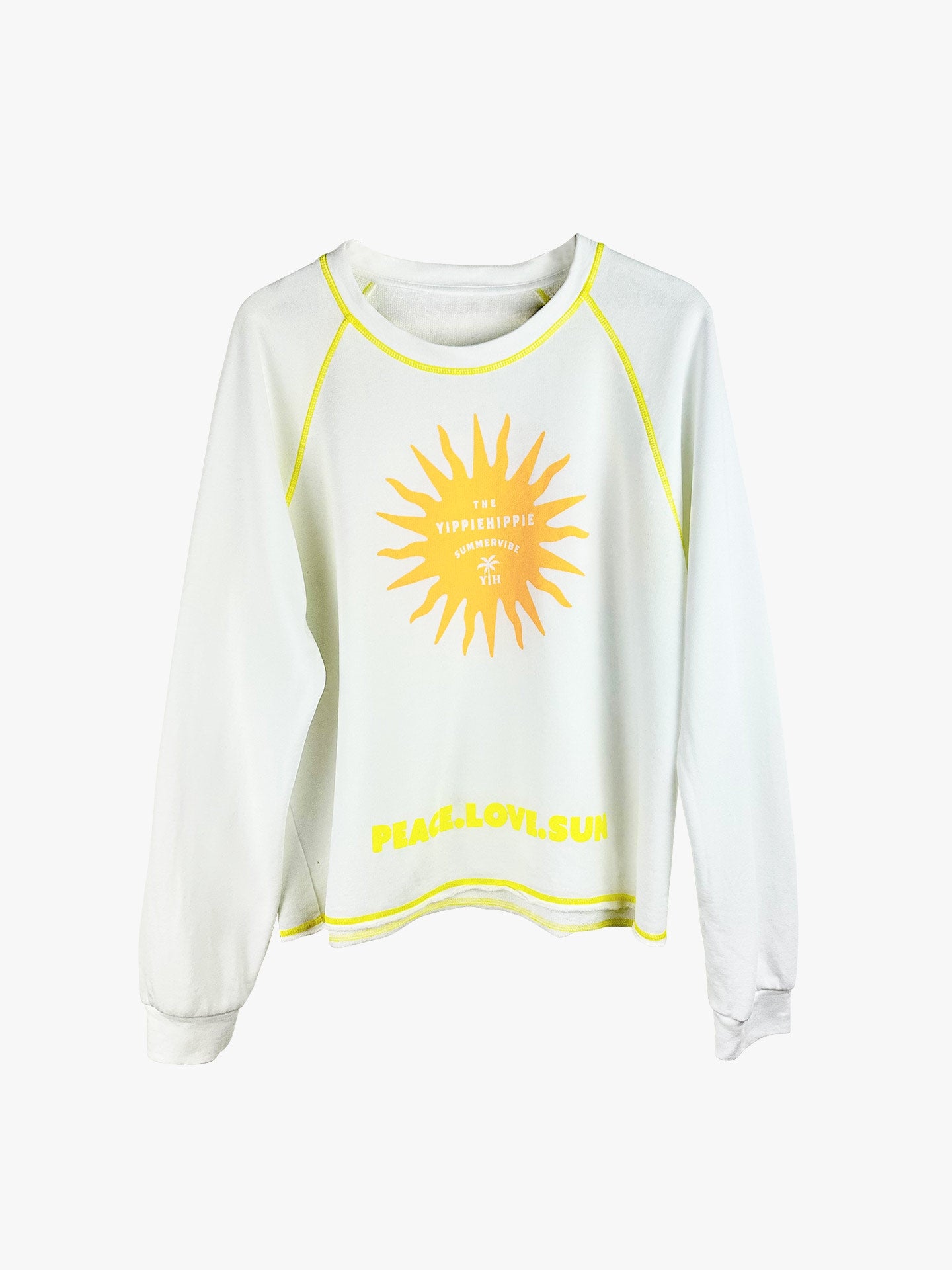 Yippie Hippie Sweatshirt weiß