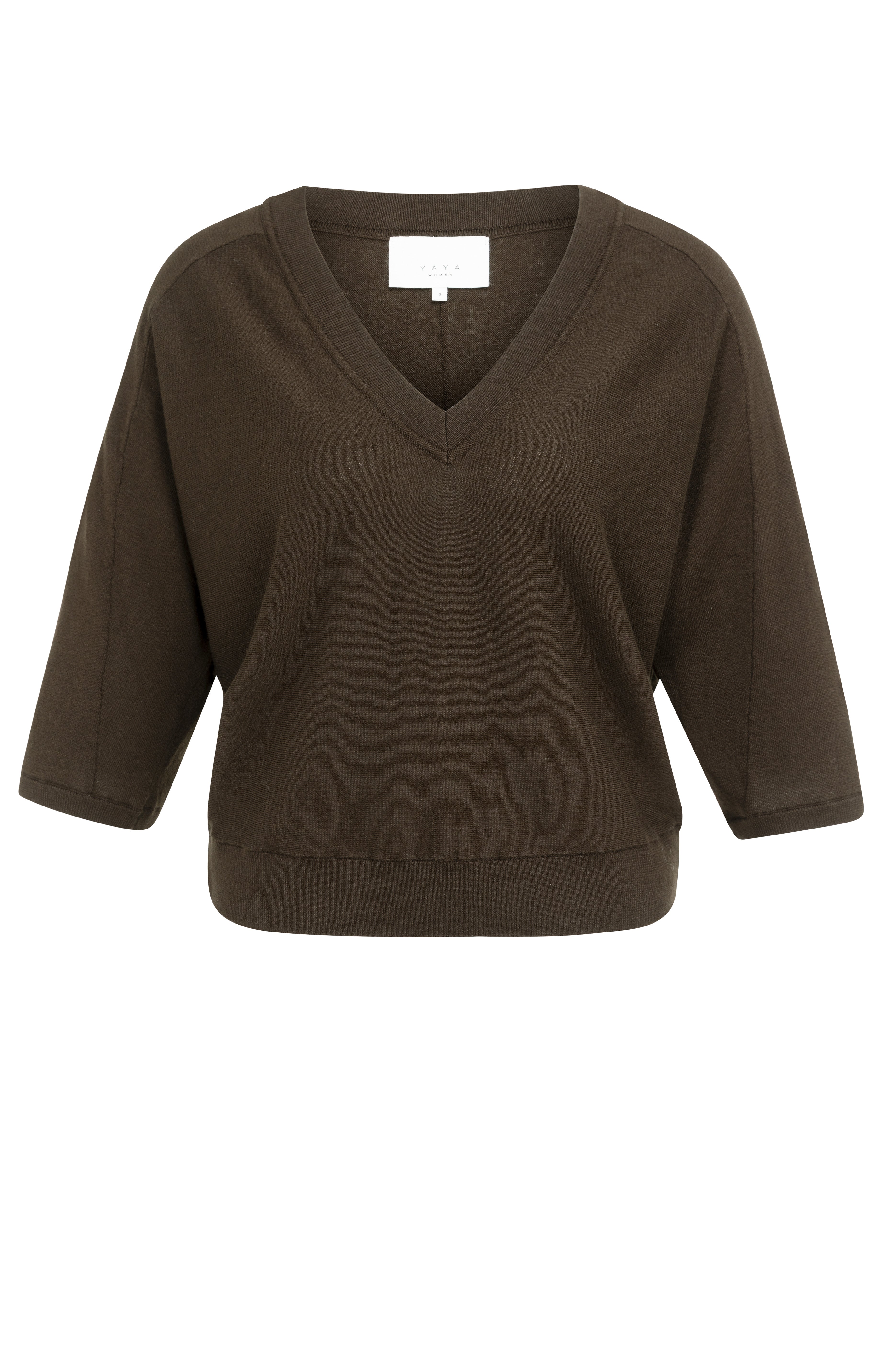 YAYA Pulli V- Neck braun