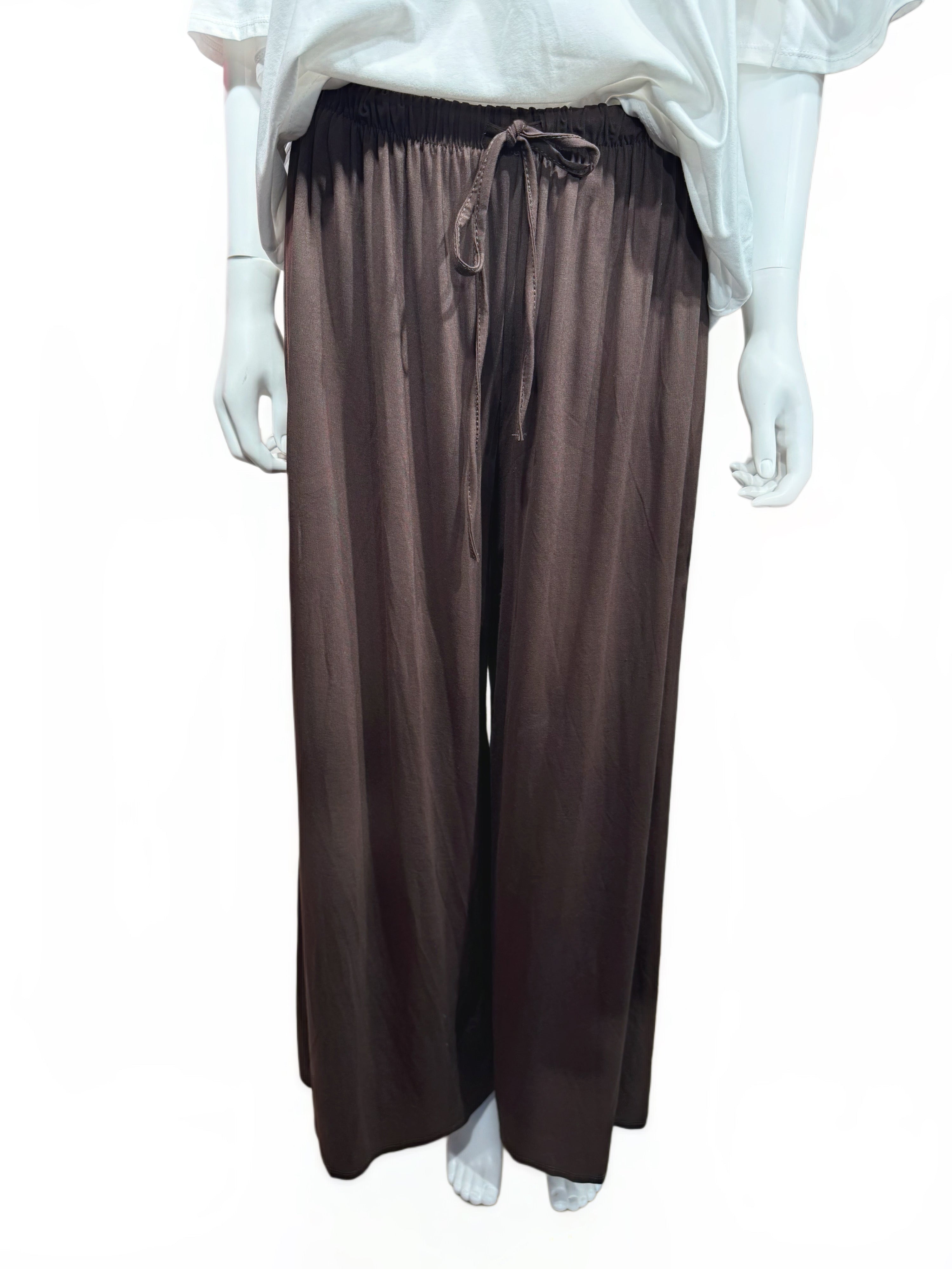 It-Pieces Lässige Hose mit Bindebund – Braun