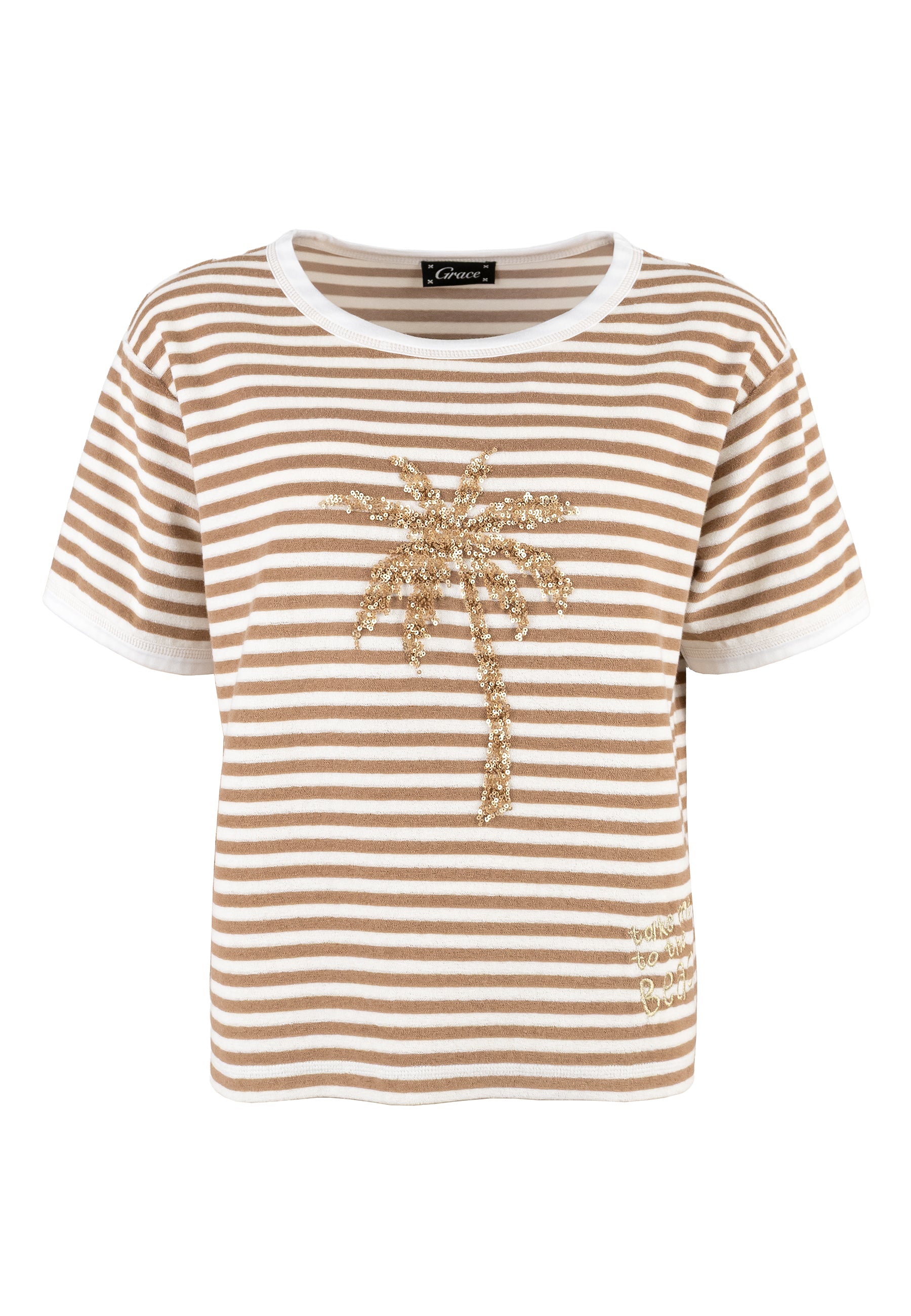 Grace Fashion Frottee T Shirt "BEACH"