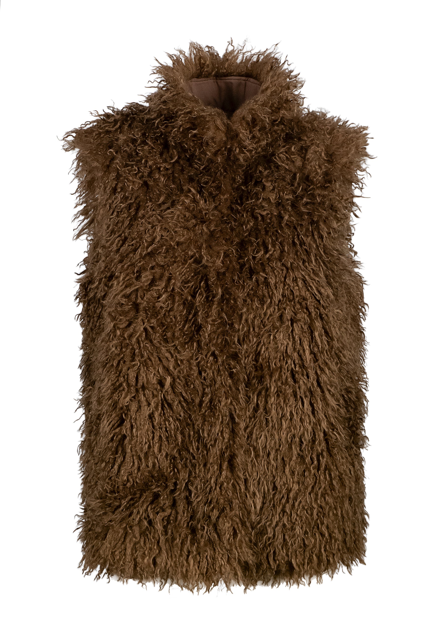 Grace Fashion Fakefur Weste - truffle