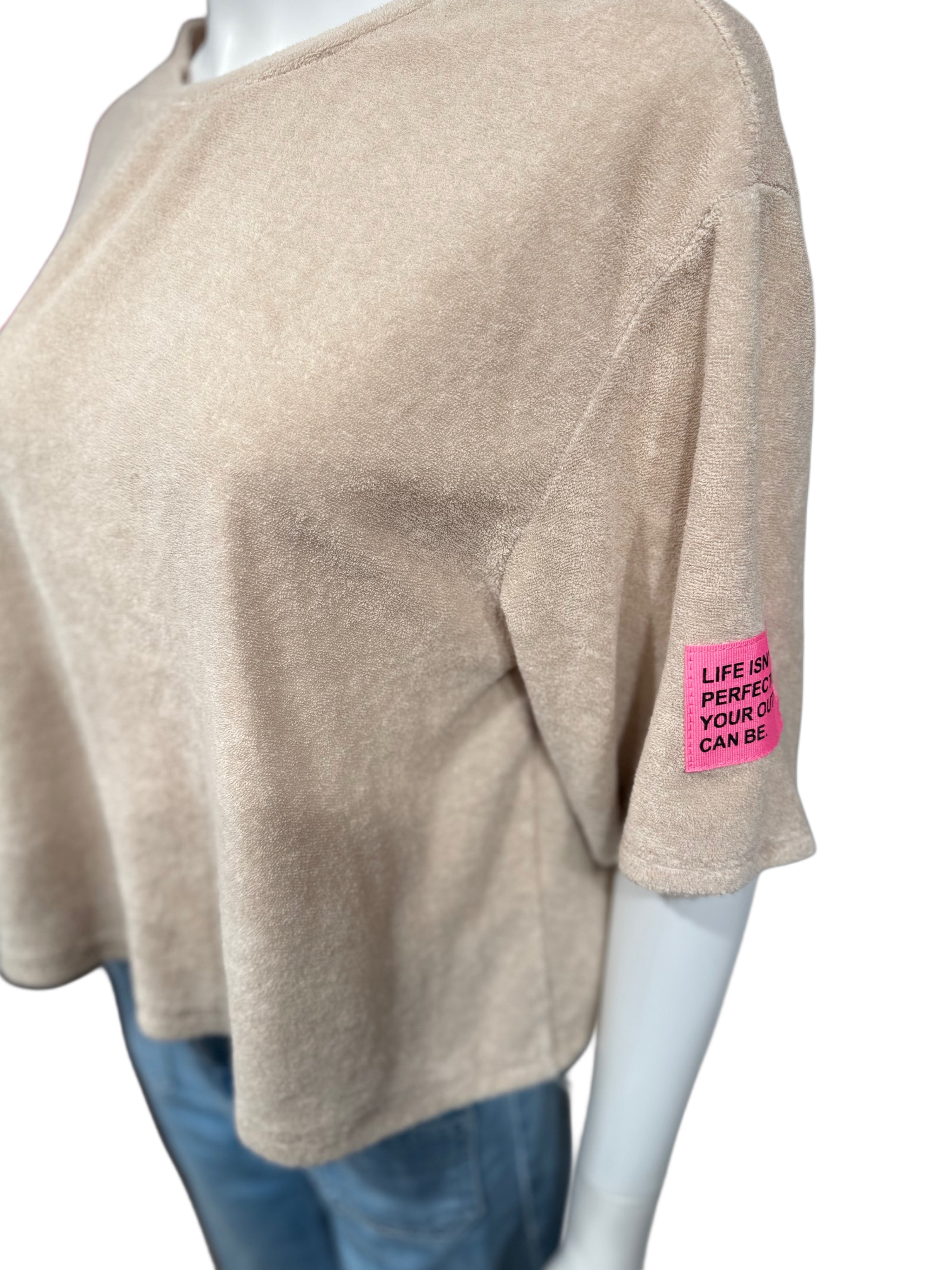 It-Pieces Frottee Shirt gelb beige