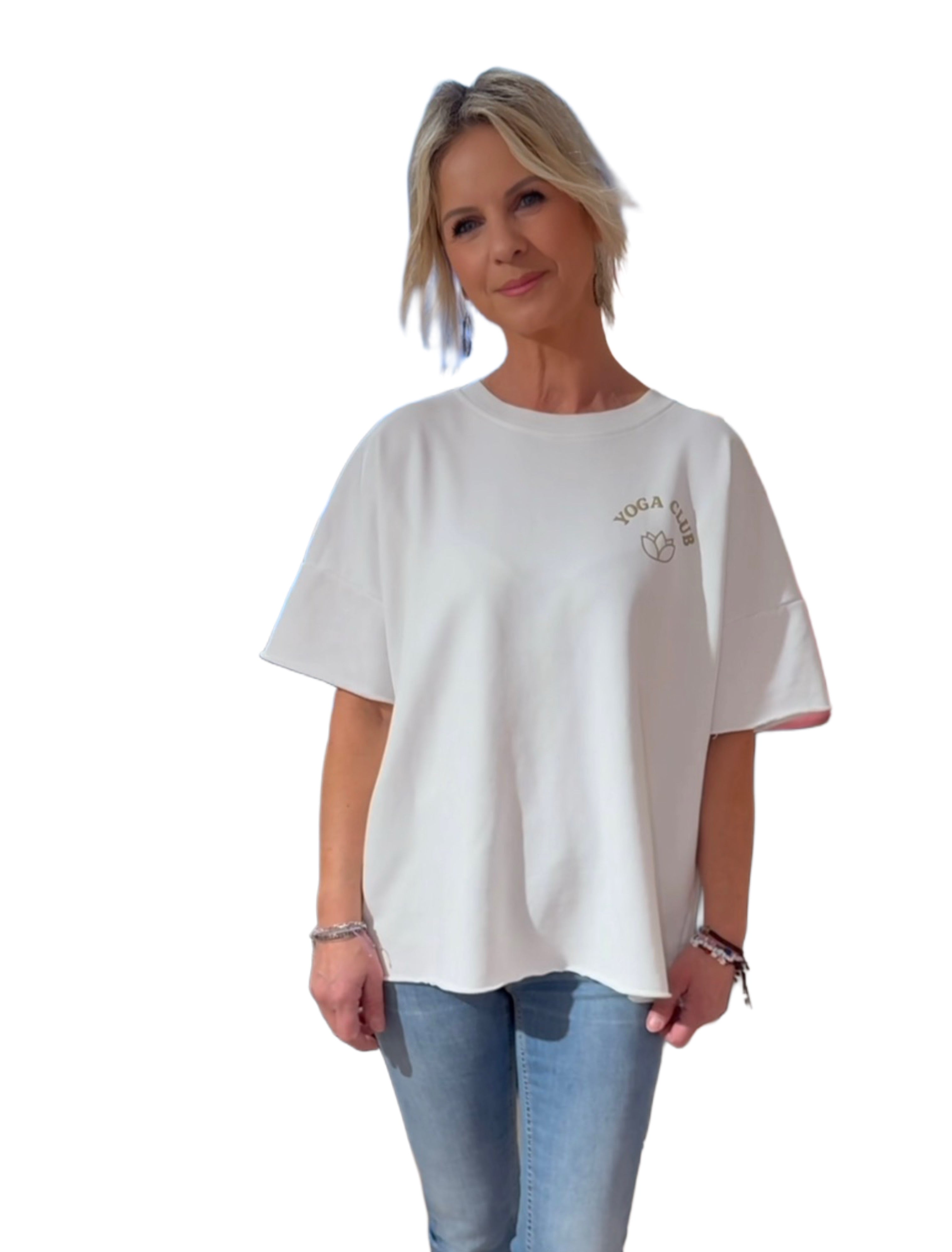 It-Pieces T-Shirt " Yoga Club" weiß