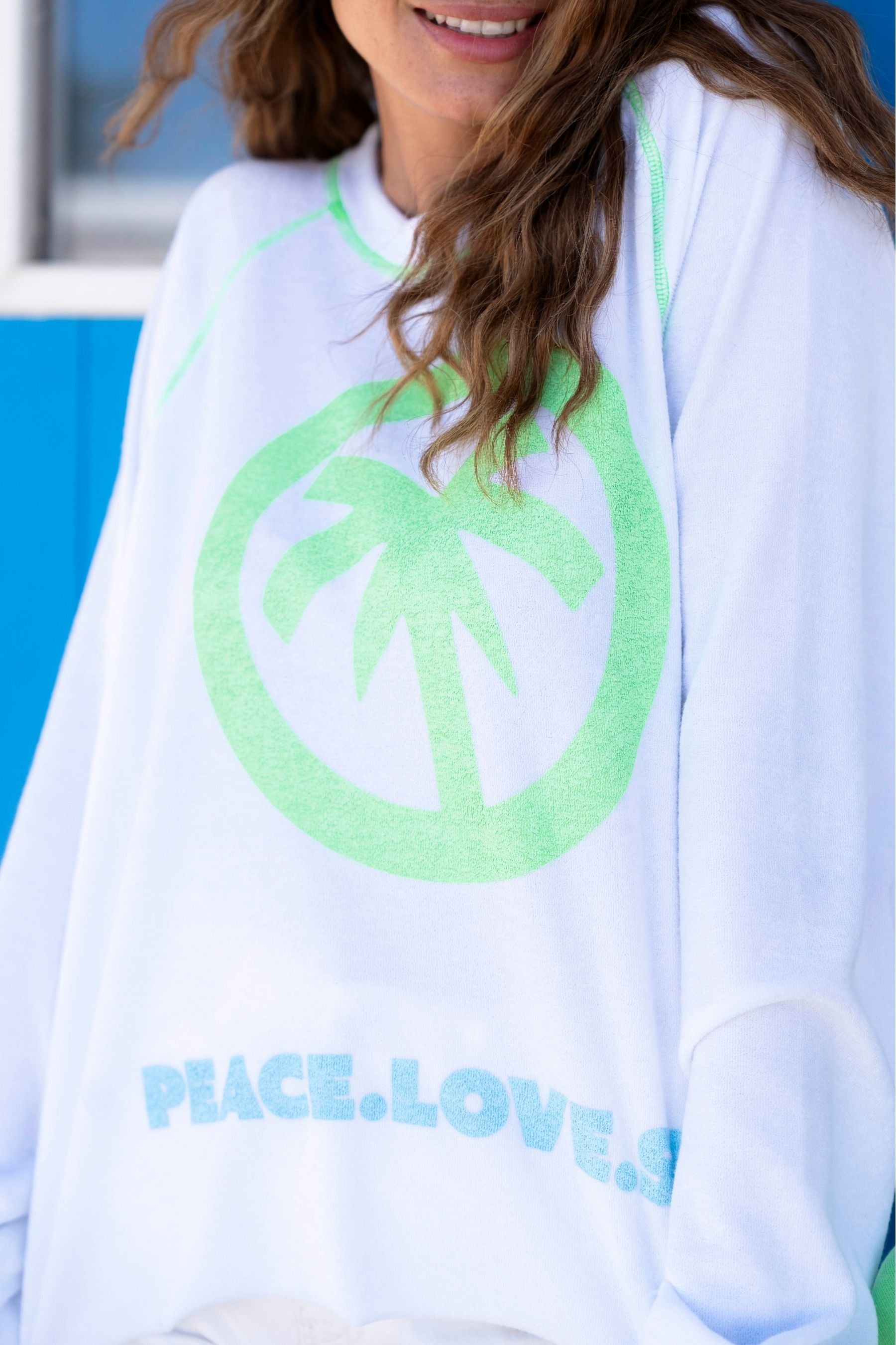 Yippie Hippie Sweatshirt weiß