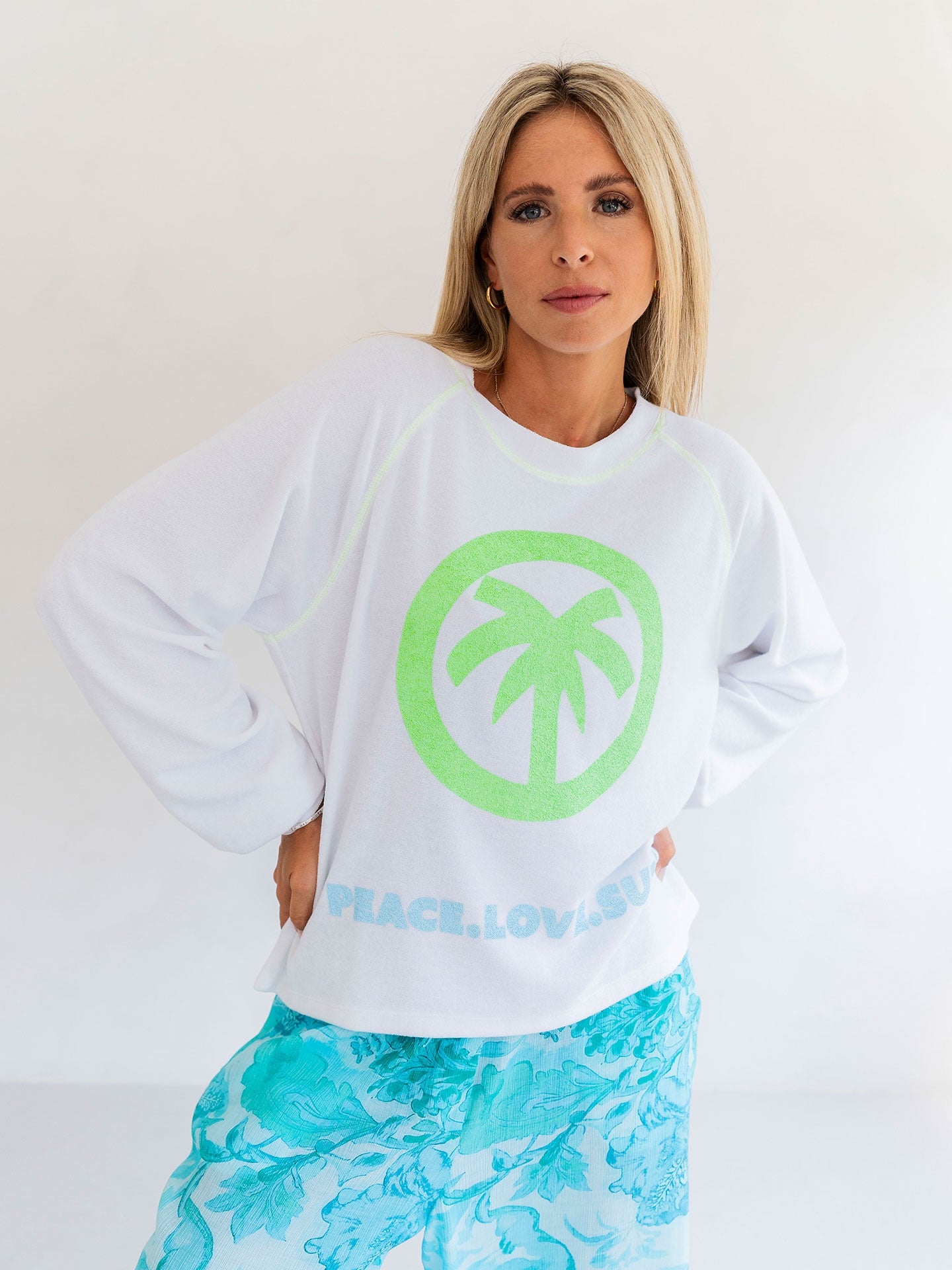Yippie Hippie Sweatshirt weiß