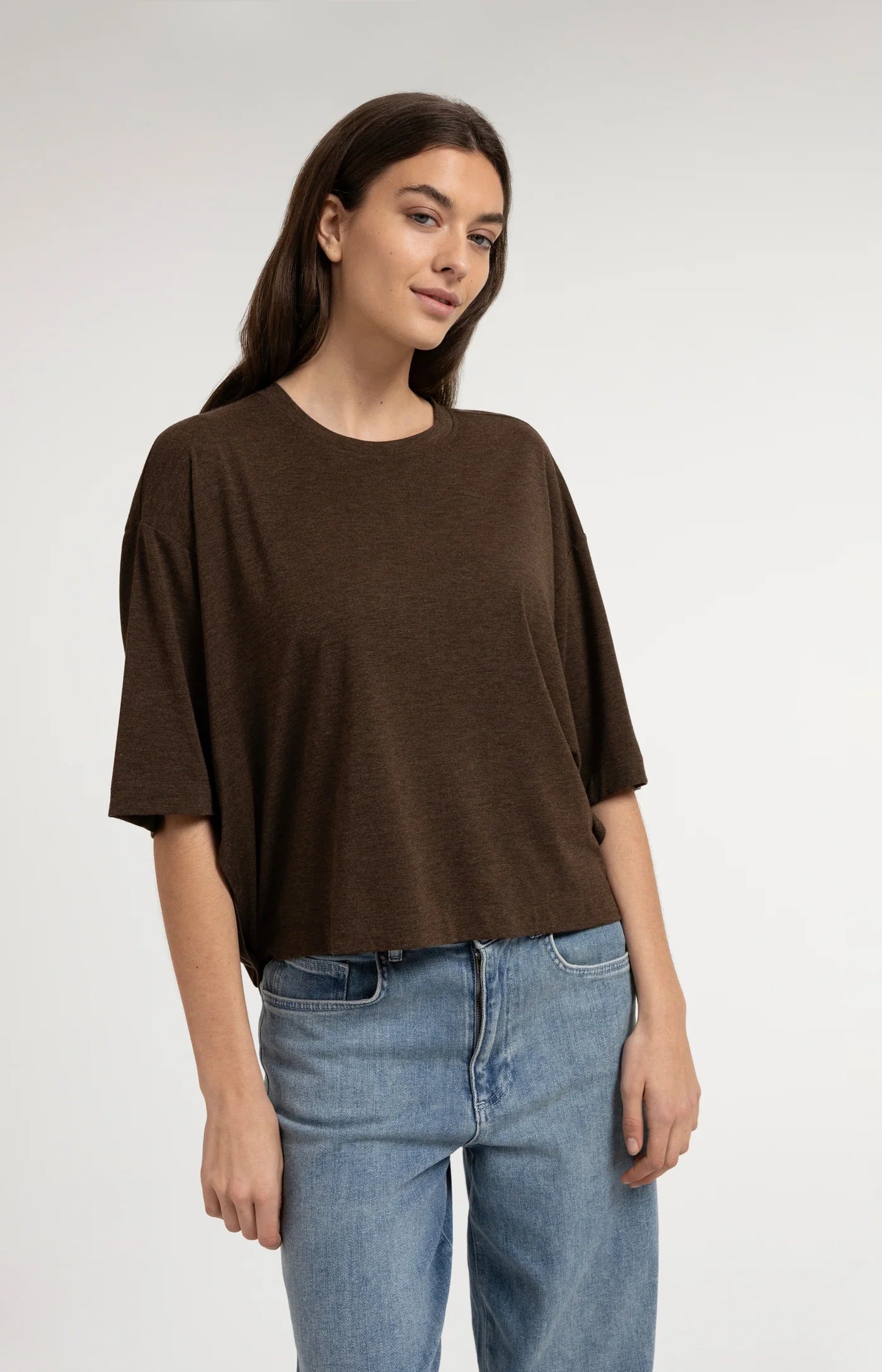 YAYA Pulli Rundhals-oversize braun (Kopie)